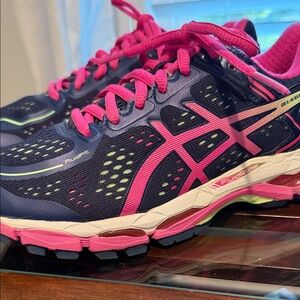 ASICS Women's Athletic Shoes - Navy, Pink, and Lime
